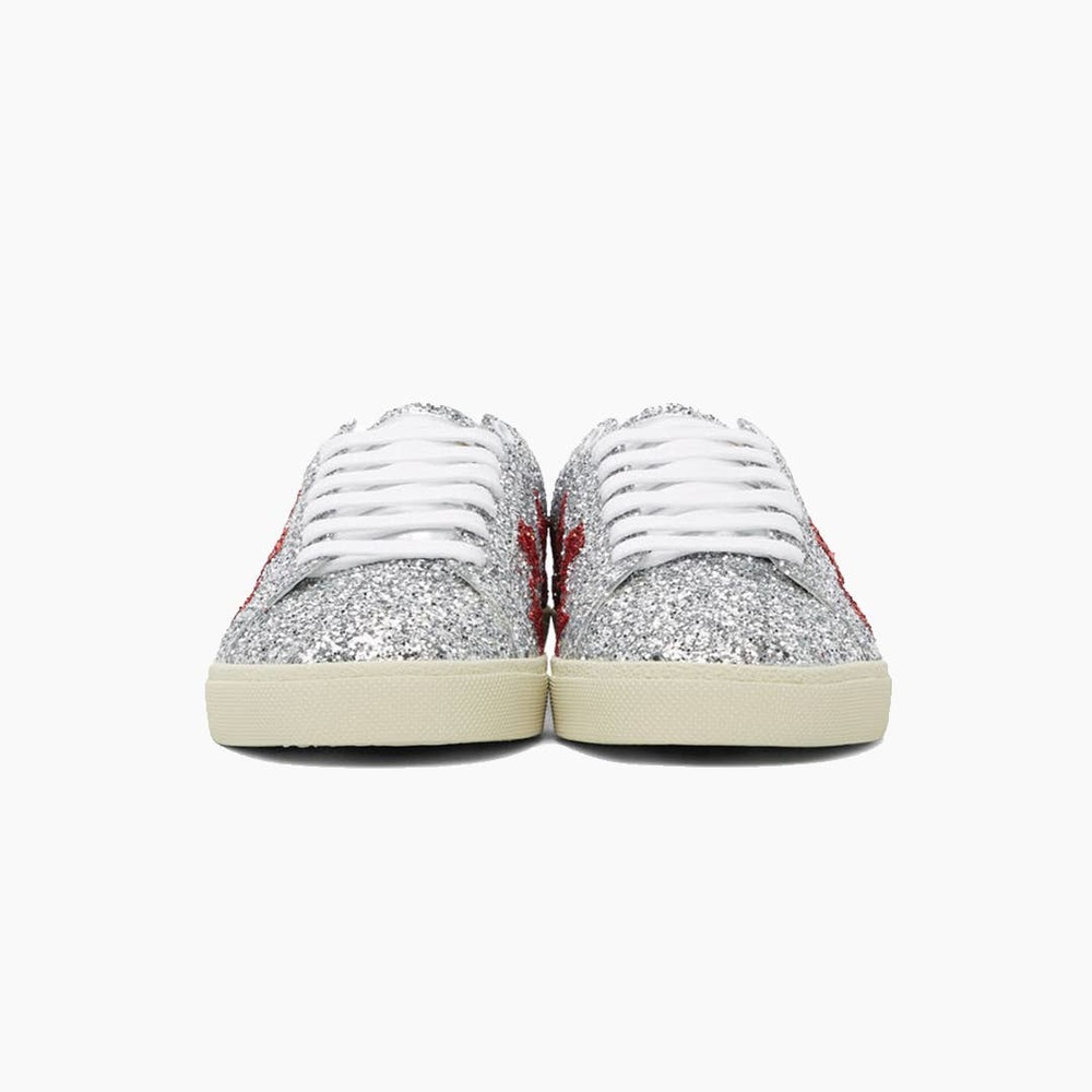 Saint Laurent Glitter Court Classic Star Sneakers - Picture 5 of 8